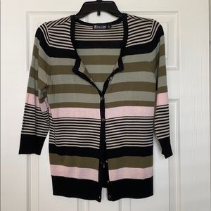 NY&CO MULTI GREEN AND BLACK BUTTON DOWN SWEATER!!